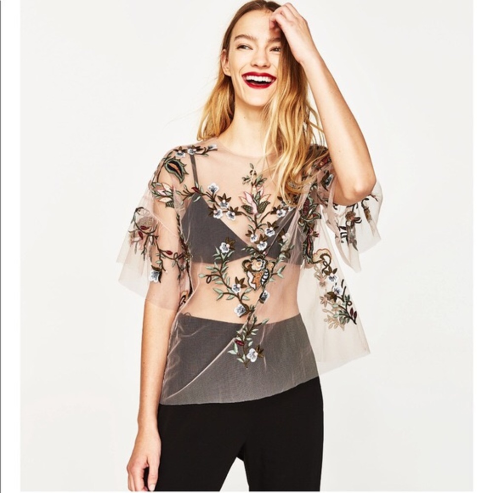 Beautiful embroidered Zara Top